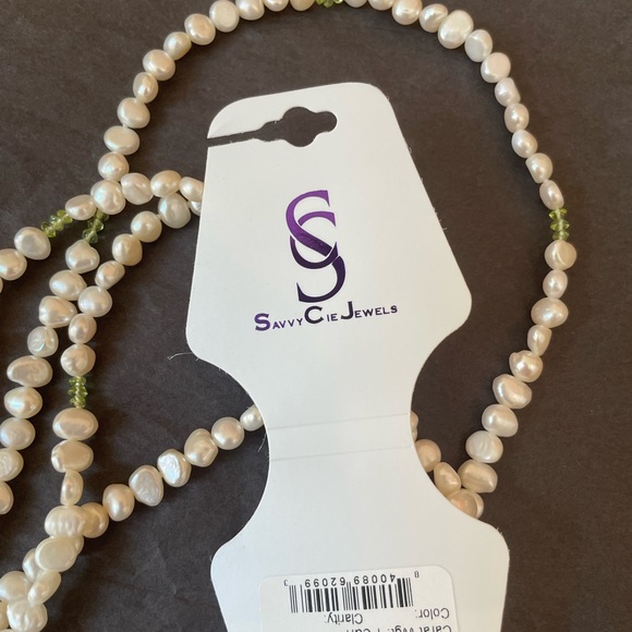 64" Endless 7-8mm Cultured Pearl & Peridot Necklace from SAVVY CIE JEWELS - Picture 5 of 7